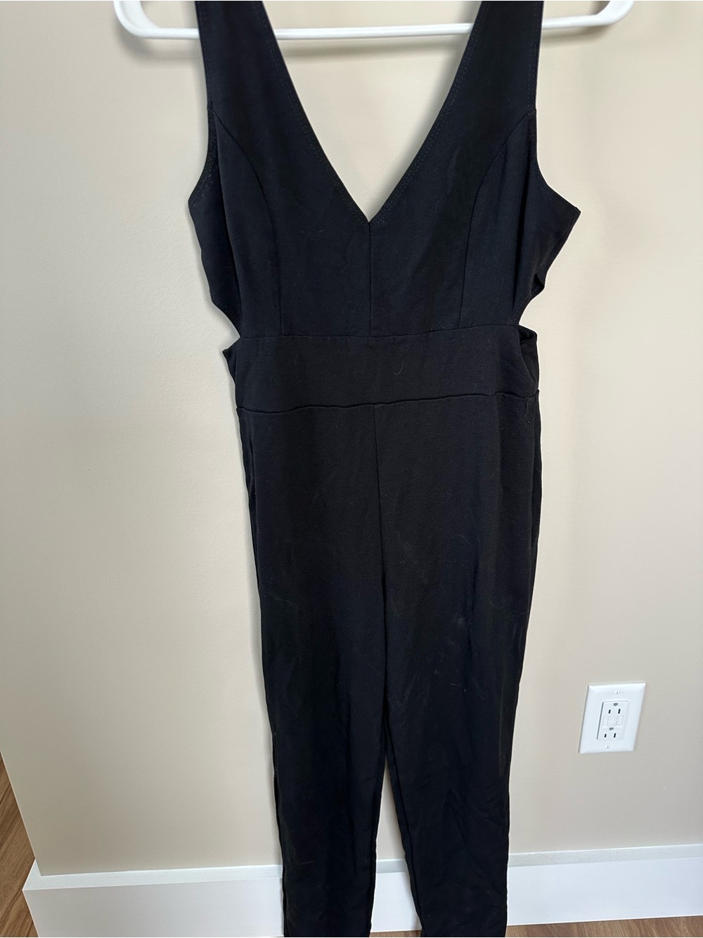 Rolla Coster Black Deep V Jumpsuit with Cinched Waist